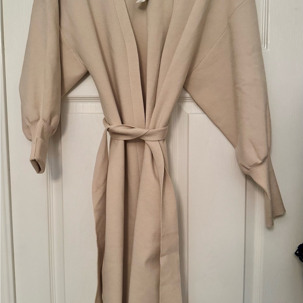 NWT- Express Beige Women's Duster Belted Cardigan